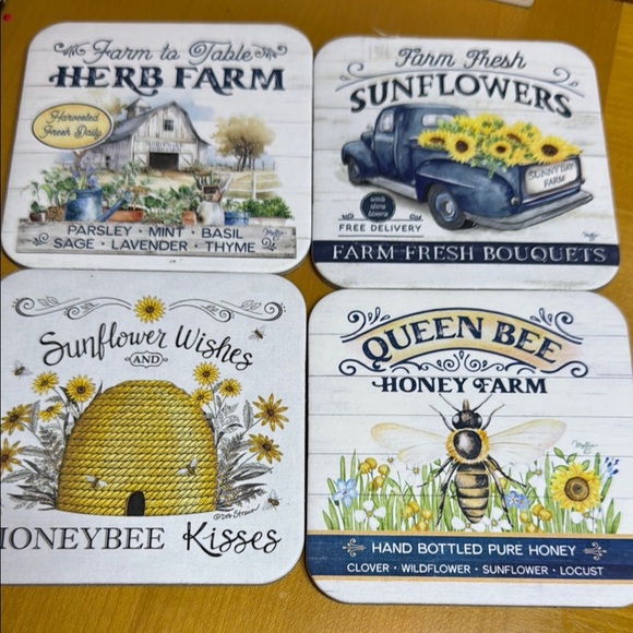 Farmhouse Themed Coasters Set - Picture 1 of 2
